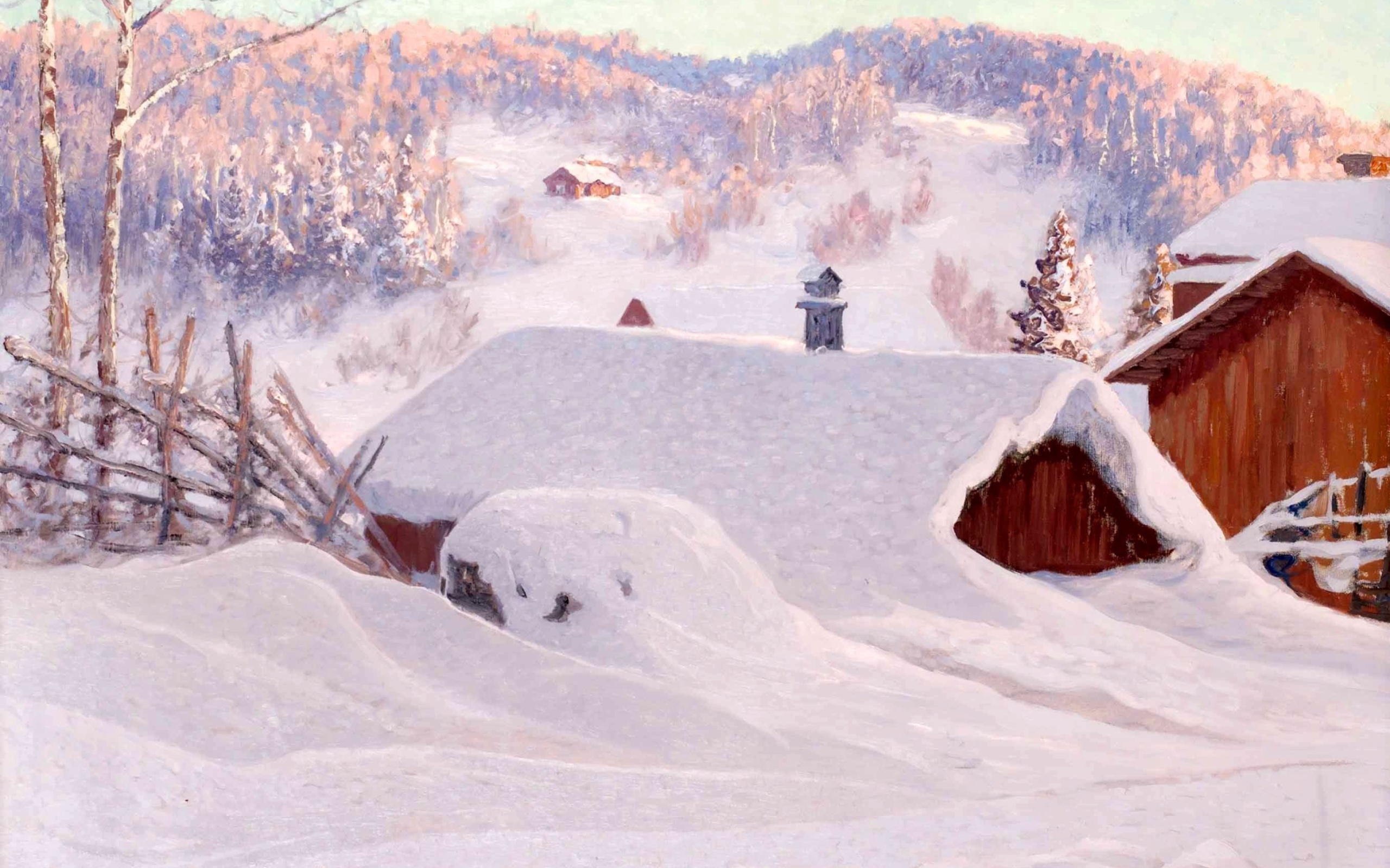 Anshelm Schultzberg Winter Landscape wallpaper 2560x1600