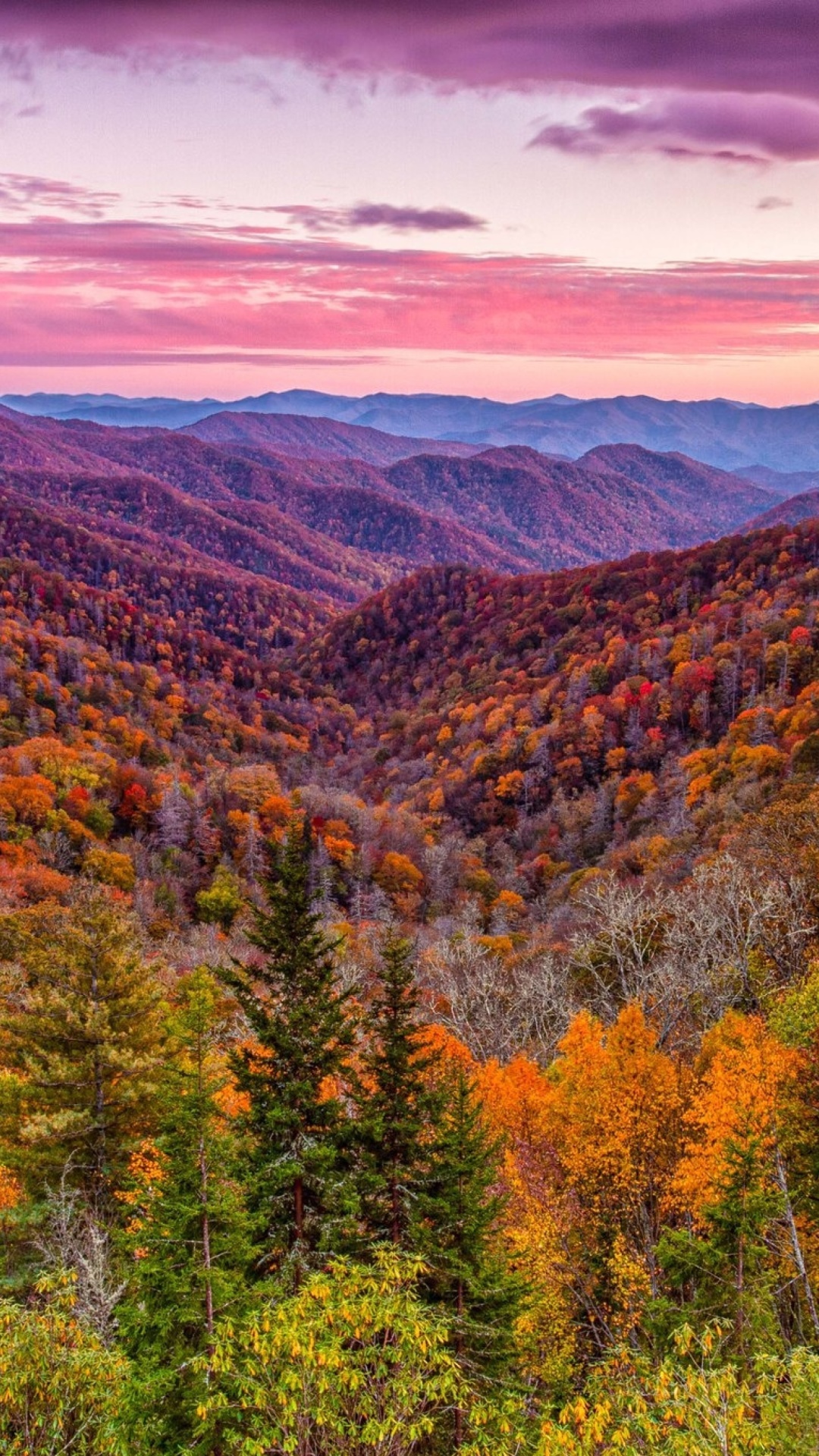 Обои Autumn Mountains Alpine Panorama 1080x1920
