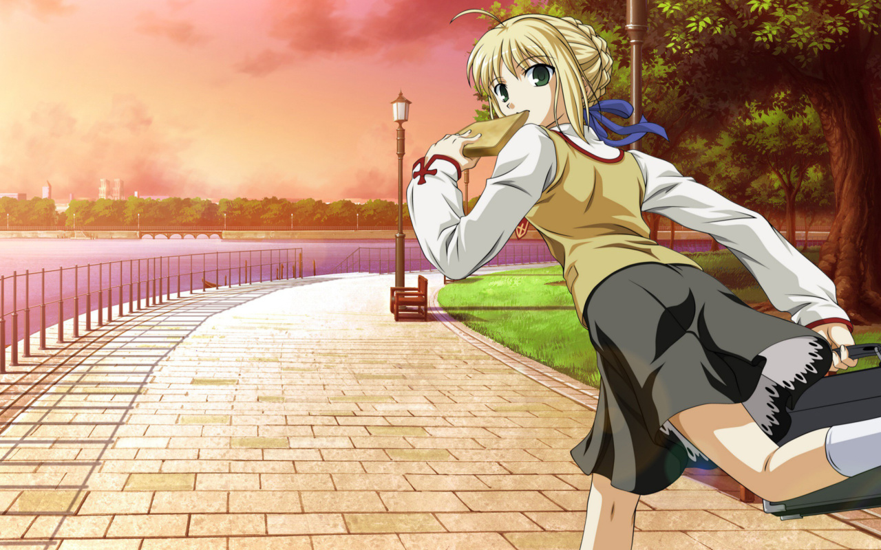 Screenshot №1 pro téma Fate stay night Saber Anime 1280x800