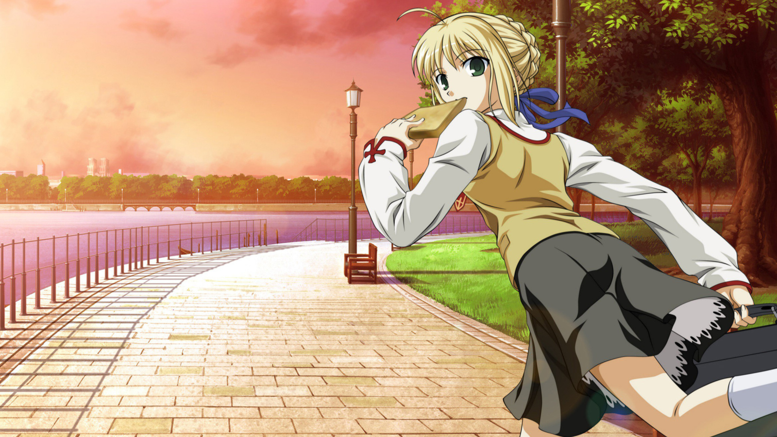 Screenshot №1 pro téma Fate stay night Saber Anime 1600x900