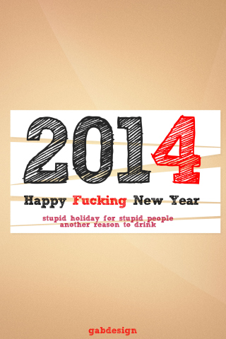 Happy New Year 2014 Holiday wallpaper 320x480