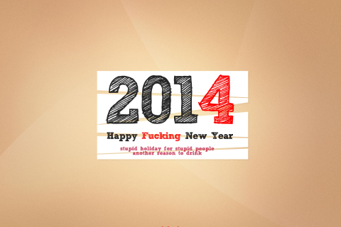 Обои Happy New Year 2014 Holiday 480x320