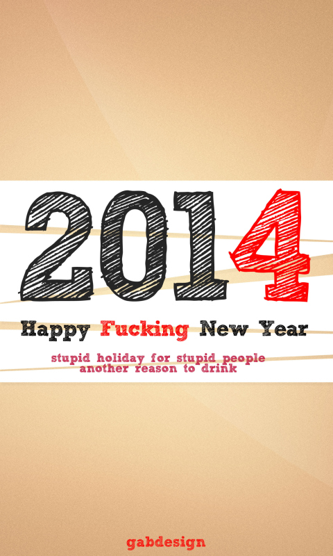 Happy New Year 2014 Holiday wallpaper 480x800