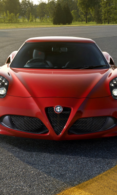 Fondo de pantalla Alfa Romeo 4C Front View 240x400