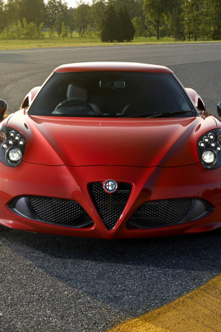 Alfa Romeo 4C Front View wallpaper 320x480