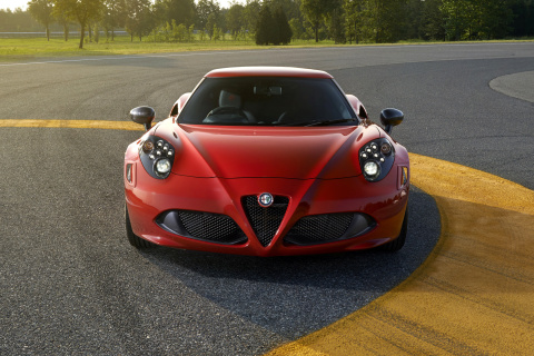 Das Alfa Romeo 4C Front View Wallpaper 480x320