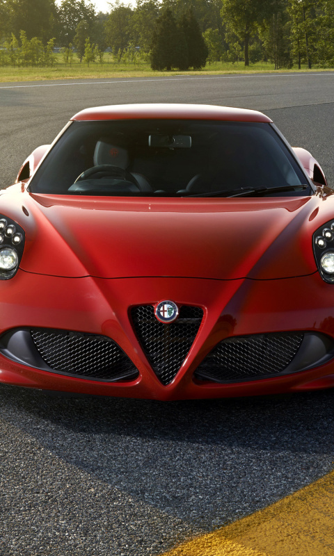 Das Alfa Romeo 4C Front View Wallpaper 480x800