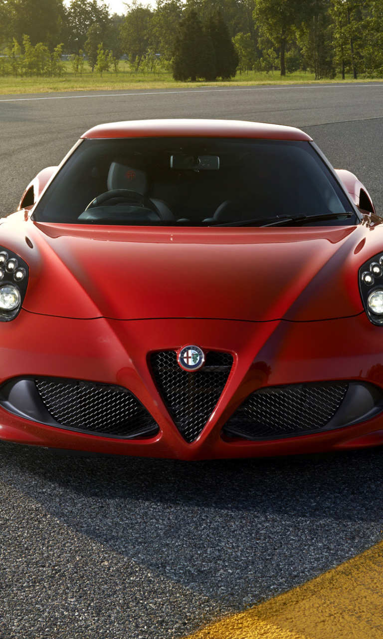 Fondo de pantalla Alfa Romeo 4C Front View 768x1280