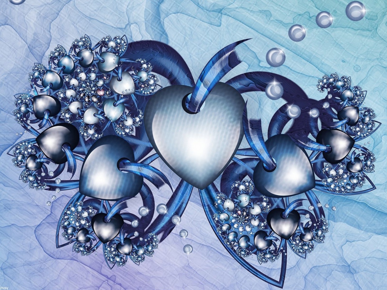 Sfondi Fractal Hearts 1280x960