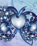 Das Fractal Hearts Wallpaper 128x160