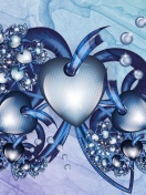 Das Fractal Hearts Wallpaper 132x176