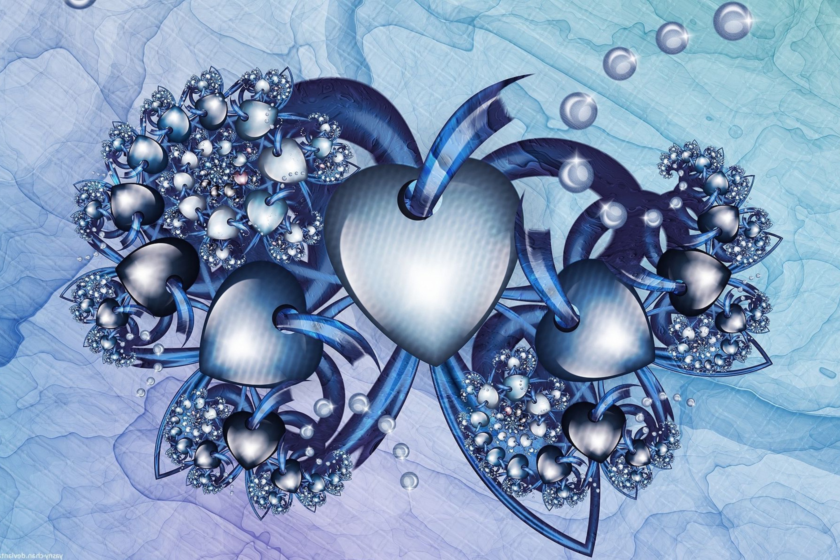 Fondo de pantalla Fractal Hearts 2880x1920