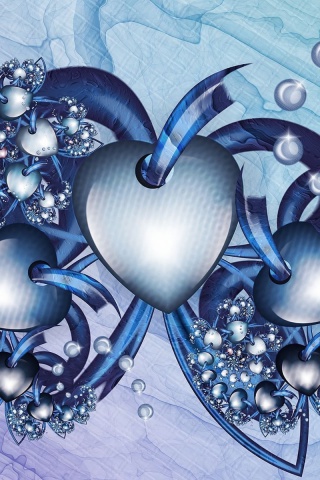 Screenshot №1 pro téma Fractal Hearts 320x480