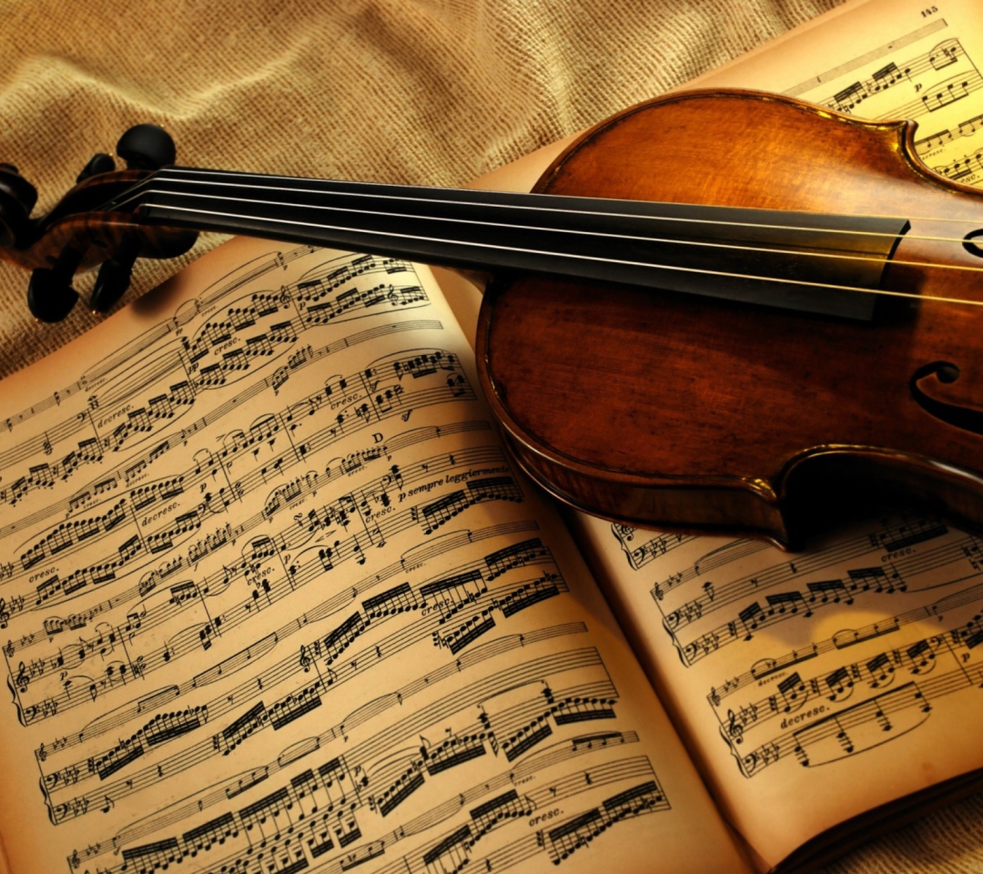Das Violin And Notes Wallpaper 1080x960