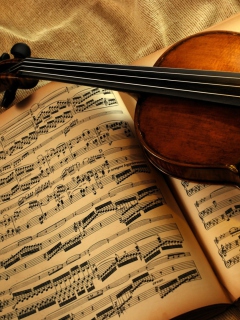 Sfondi Violin And Notes 240x320