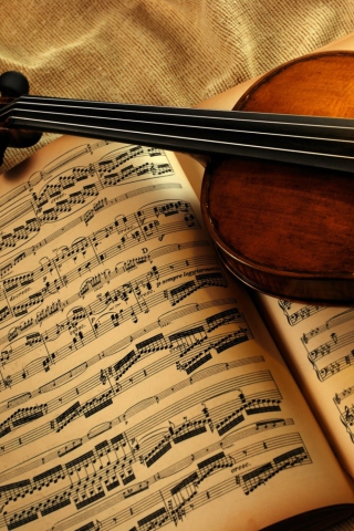 Sfondi Violin And Notes 320x480