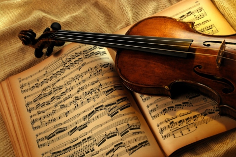 Sfondi Violin And Notes 480x320