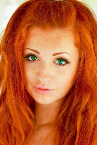 Redhead Girl wallpaper 320x480