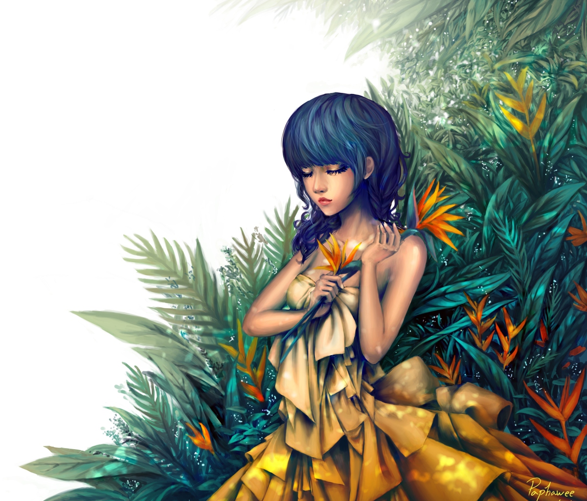 Girl In Yellow Dress Painting screenshot #1 1200x1024