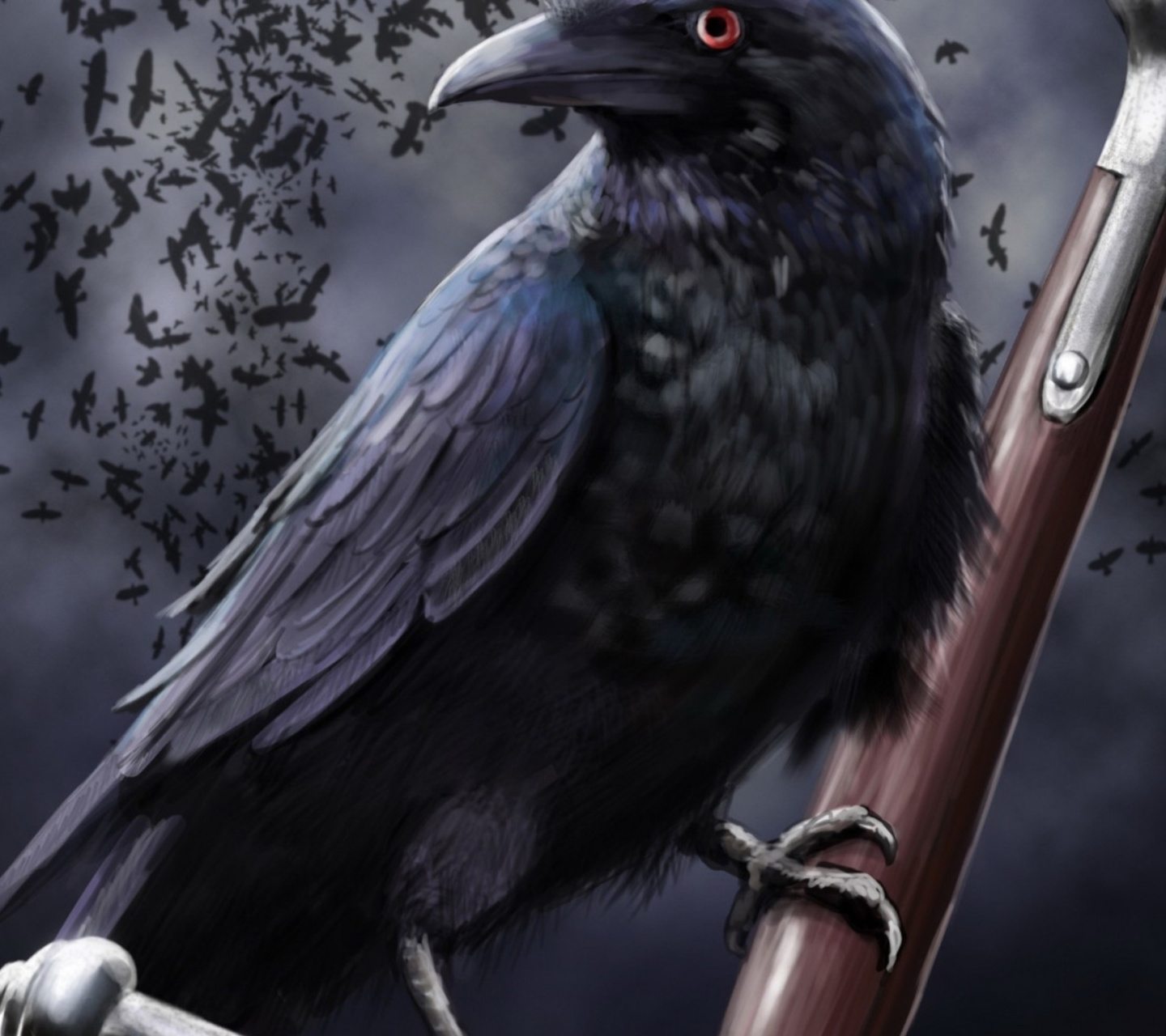 Fondo de pantalla Raven 1440x1280