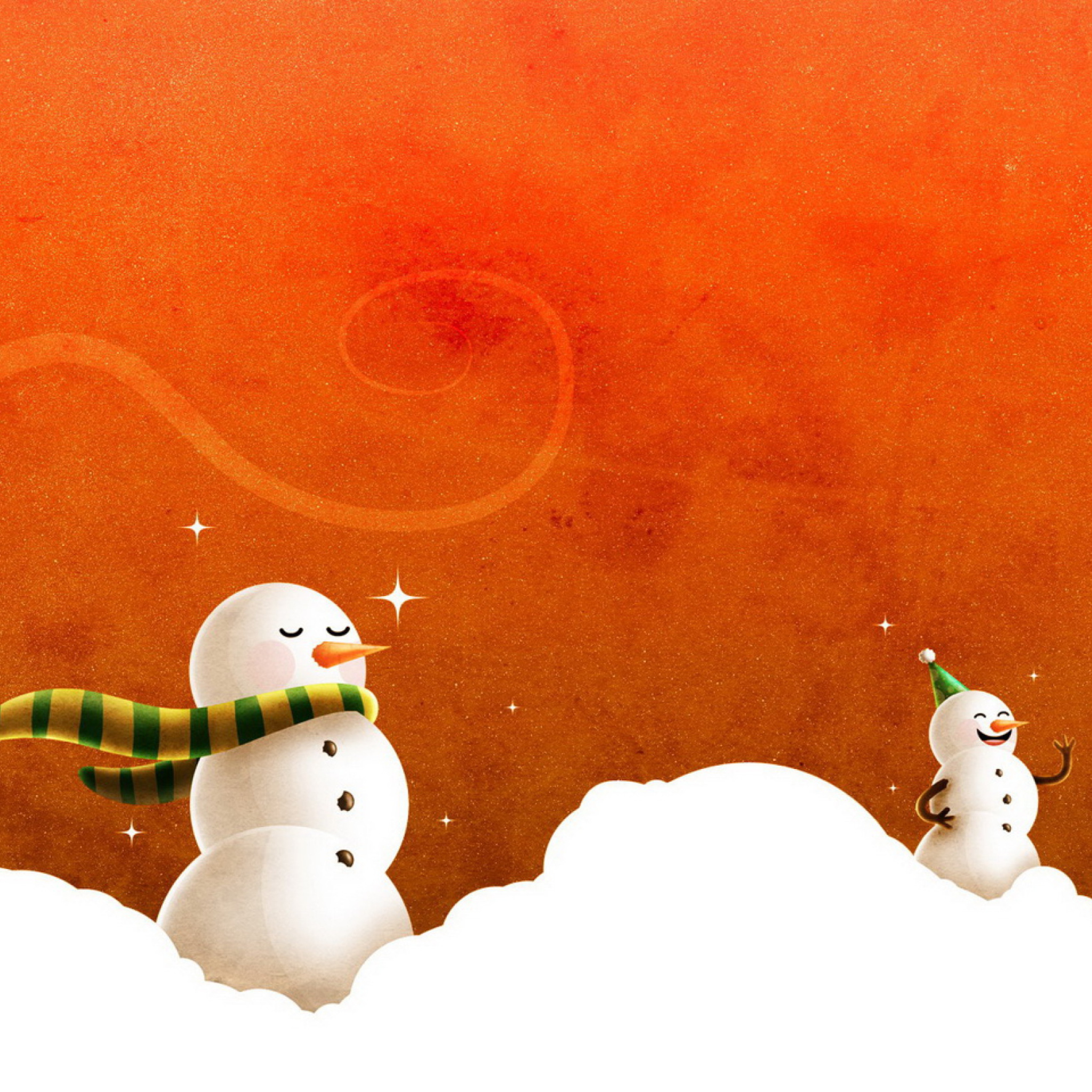 Snowman wallpaper 2048x2048