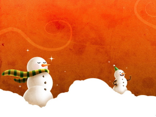Snowman wallpaper 320x240