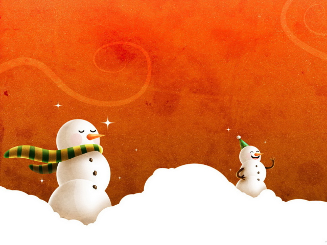 Snowman wallpaper 640x480