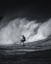 Black And White Surfing wallpaper 176x220