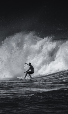 Black And White Surfing wallpaper 240x400