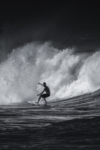 Black And White Surfing wallpaper 320x480
