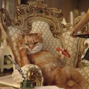 Das Cat The Boss Wallpaper 128x128