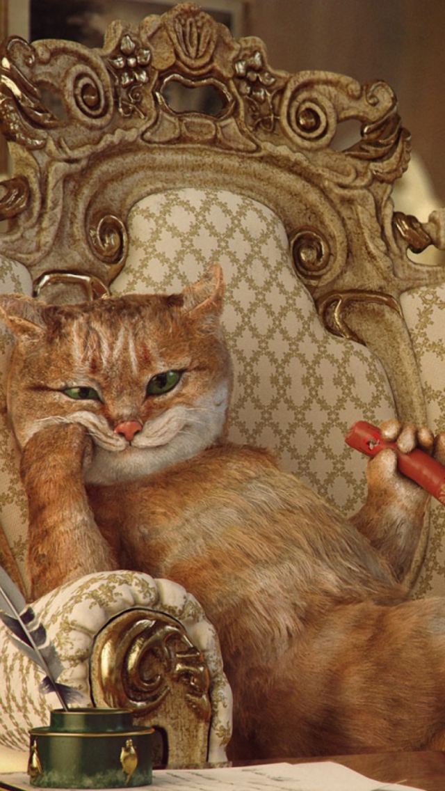 Das Cat The Boss Wallpaper 640x1136
