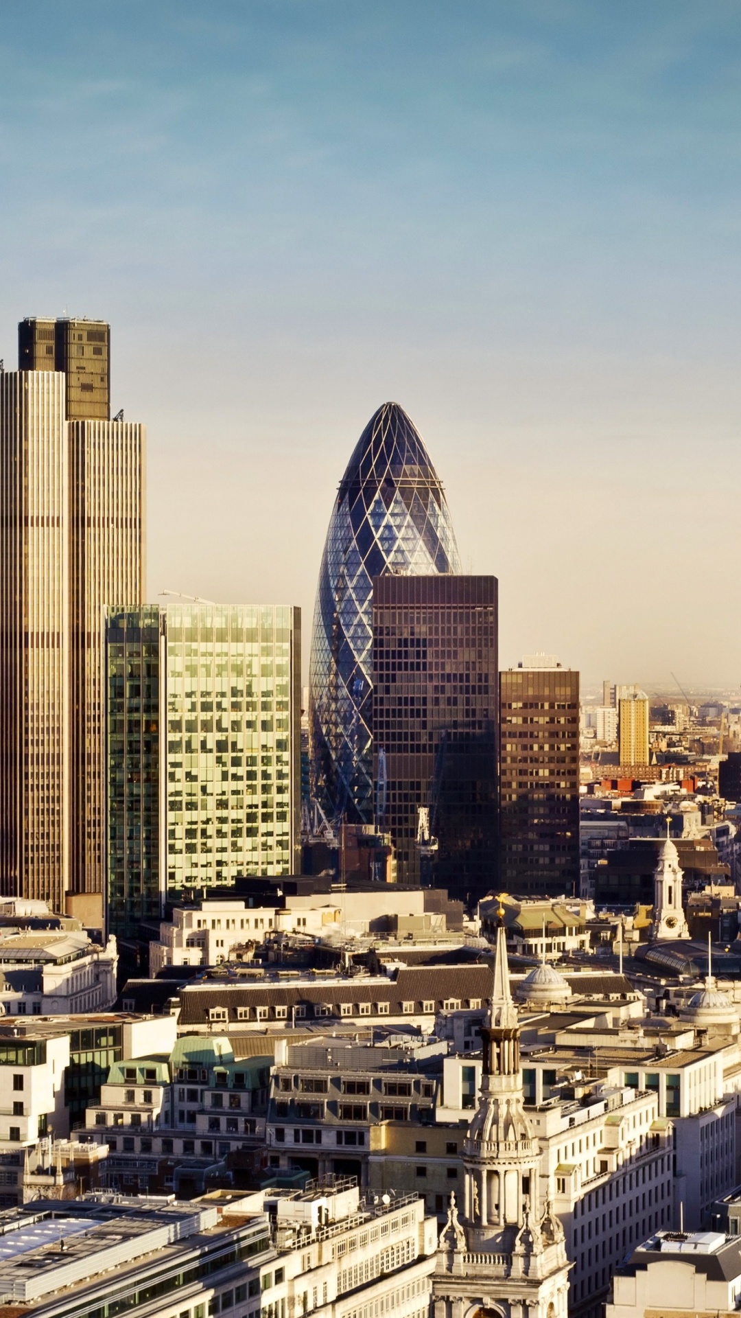 Обои London Skyscraper District with 30 St Mary Axe 1080x1920