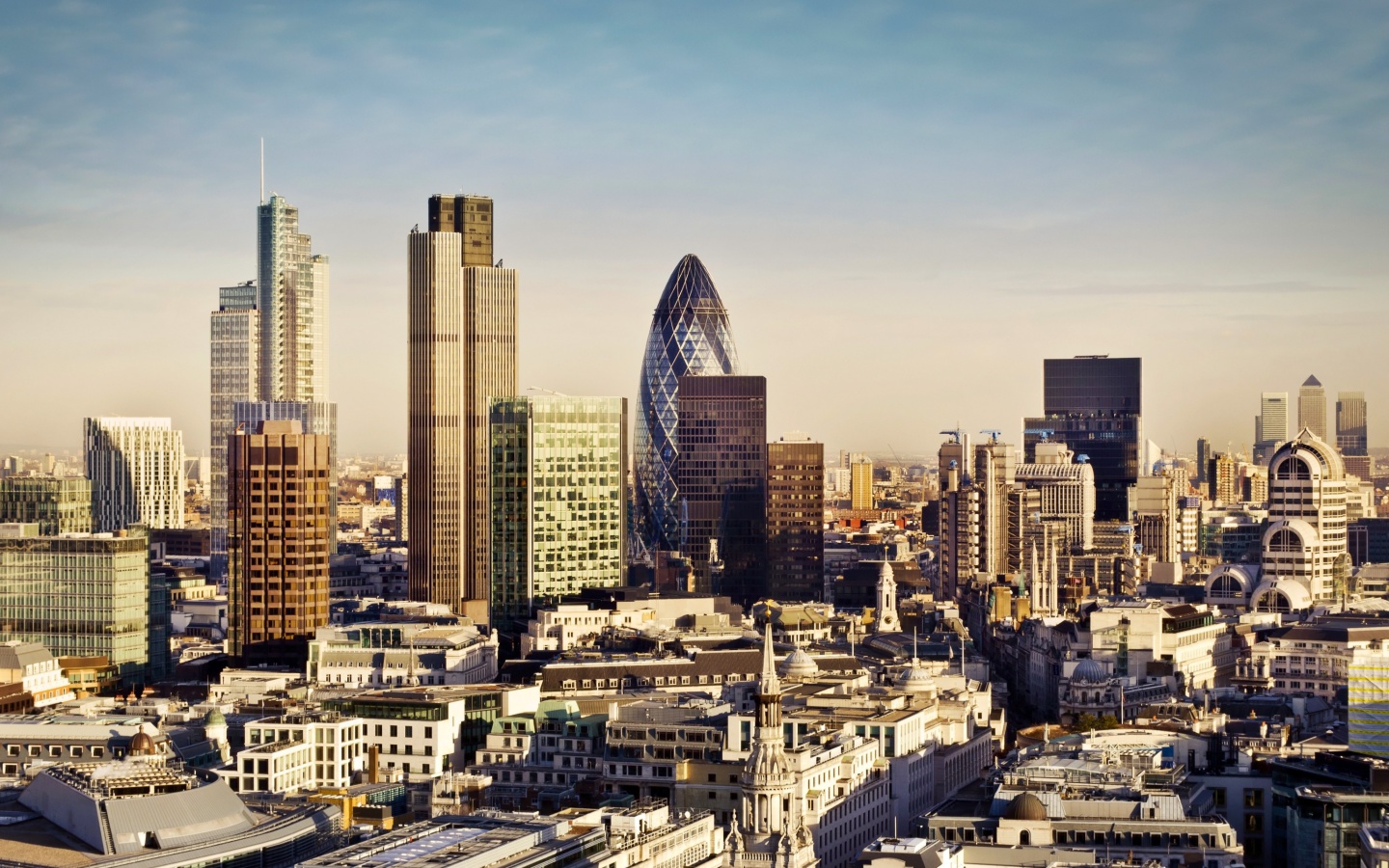 London Skyscraper District with 30 St Mary Axe wallpaper 1440x900