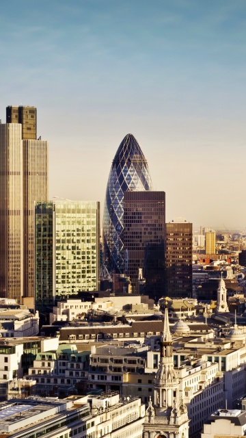 Das London Skyscraper District with 30 St Mary Axe Wallpaper 360x640