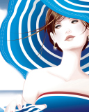 Glamour Girl In Hat wallpaper 128x160
