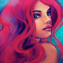 Fondo de pantalla Redhead Girl Painting 128x128
