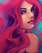 Обои Redhead Girl Painting 176x220