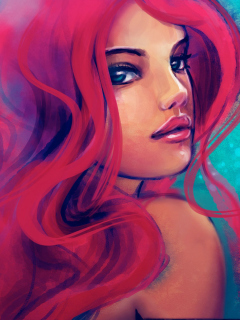 Redhead Girl Painting screenshot #1 240x320