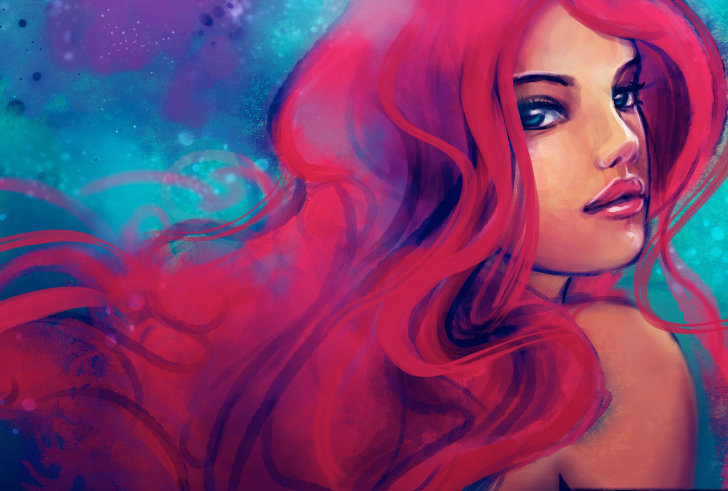 Das Redhead Girl Painting Wallpaper