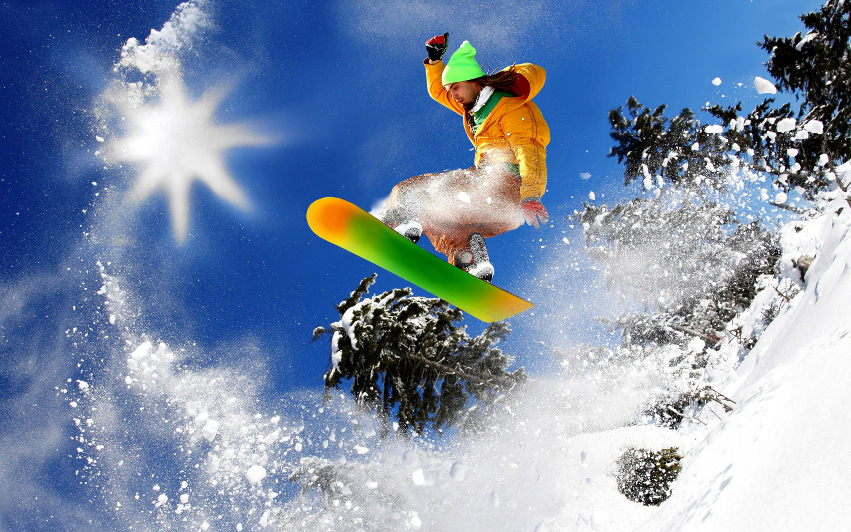 Fondo de pantalla Snowboard Freeride 1680x1050