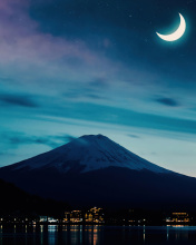 Mount Fuji Night Photo wallpaper 176x220