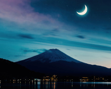 Mount Fuji Night Photo wallpaper 220x176