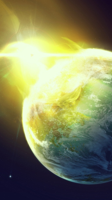Giant Planet Yellow Light Explosion screenshot #1 360x640