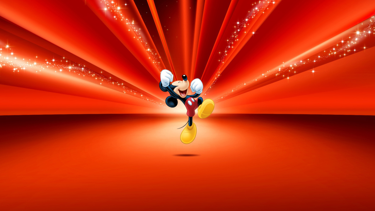 Fondo de pantalla Mickey Mouse Disney Red Wallpaper 1280x720