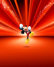 Fondo de pantalla Mickey Mouse Disney Red Wallpaper 176x220