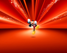 Mickey Mouse Disney Red Wallpaper screenshot #1 220x176