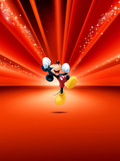 Обои Mickey Mouse Disney Red Wallpaper 240x320