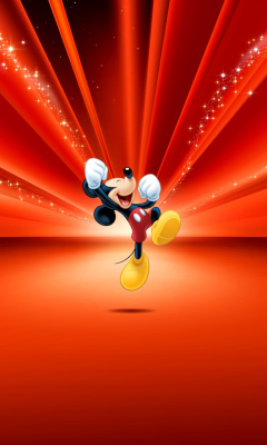 Обои Mickey Mouse Disney Red Wallpaper 240x400