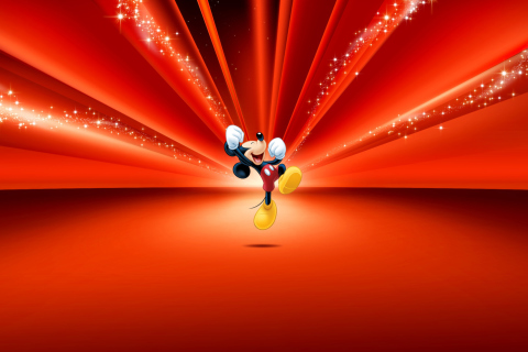 Fondo de pantalla Mickey Mouse Disney Red Wallpaper 480x320